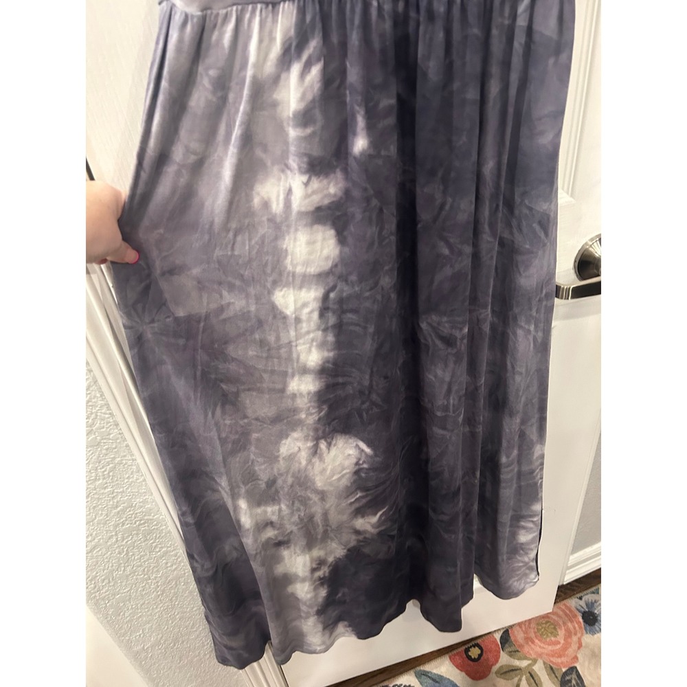 LASCANA Maxi Dress Grey‎ Tie Dye Strapless Pocket Bandeau Summer Long Dress - Picture 6 of 8